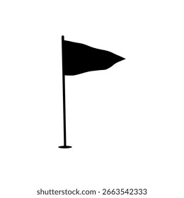 Diseño de ilustración plana de Vector de silueta de bandera de golf.