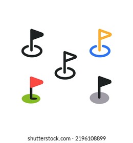 Golf Flag Sport Icon Pack