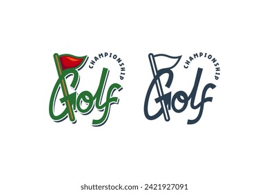 diseño del logo del logo de la marca deportiva de la bandera de golf para el equipo de golf 