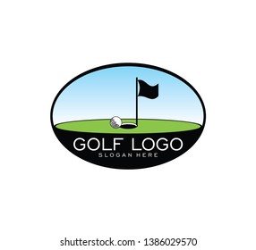 Golf Flag Tournament Logo Template