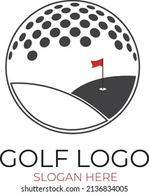 golf flag tournament logo template