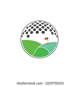 golf flag tournament logo template