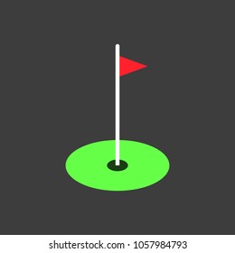 golf flag vector icon