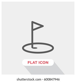 Golf flag vector icon