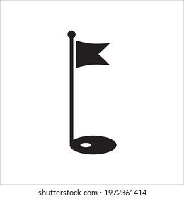 Golf flag vector icon. Golf flag flat sign design. Flag symbol pictogram