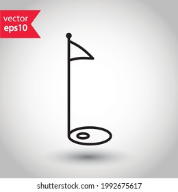 Golf flag vector icon. Golf flag flat sign design. Flag symbol pictogram