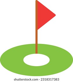 Golf Flag Vector Icon Flat Style
