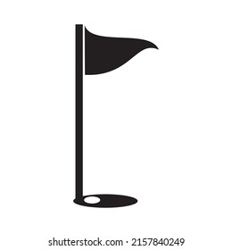 Golf flag vector icon illustration sign