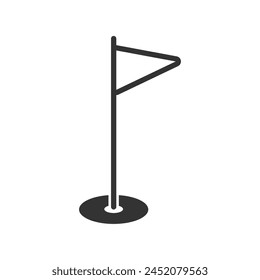 Ilustración vectorial de bandera de golf aislada sobre fondo blanco