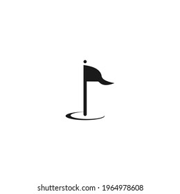 golf flags logo and icon