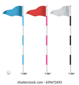 Golf Flags Vector Isolated Illustration.