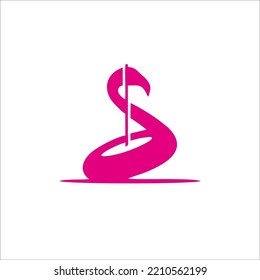golf flaminggo logo design for your corporate identity, character and icon