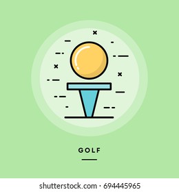 Golf, flat design thin line banner, usage for e-mail newsletters, web banners, headers, blog posts, print and more