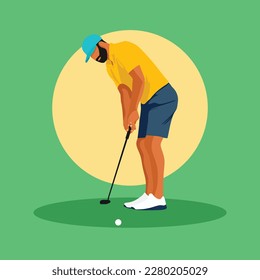 Golf flat design vector, Golf design vector