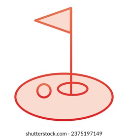 Icono plano de golf. Juego con iconos rojos en un estilo plano de moda. Diseño de gradiente de golf deportivo, diseñado para web y app. Eps 10