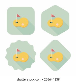 golf flat icon with long shadow, eps10