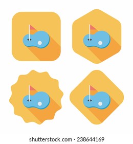 golf flat icon with long shadow, eps10