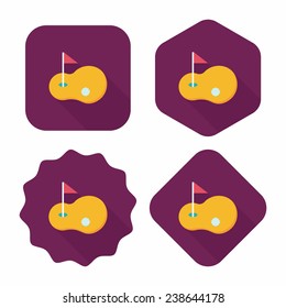 golf flat icon with long shadow, eps10