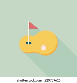 golf flat icon with long shadow,eps10