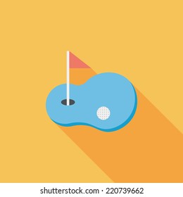 golf flat icon with long shadow,eps10