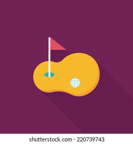 golf flat icon with long shadow,eps10