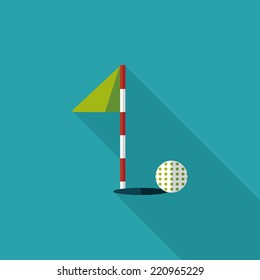 golf flat icon with long shadow,eps10