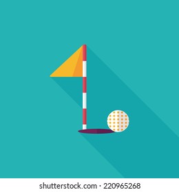 golf flat icon with long shadow,eps10