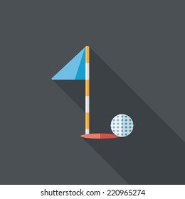 golf flat icon with long shadow,eps10