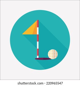 Golf Flat Icon With Long Shadow,eps10