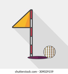 golf flat icon with long shadow,eps10