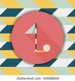golf flat icon with long shadow,eps10