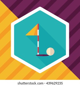 golf flat icon with long shadow,eps10