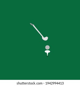 Golf  flat icon. Simple style hobby sports symbol. Logo design element. T-shirt printing. eps10. Vector for sticker.