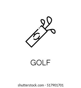 Golf flat icon. Single high quality outline symbol of sport for web design or mobile app. Thin line signs of golf for design logo, visit card, etc. Outline pictogram of golf