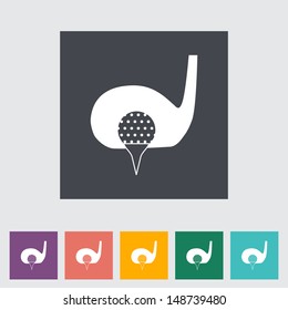 Golf flat single icon. Vector illustration.