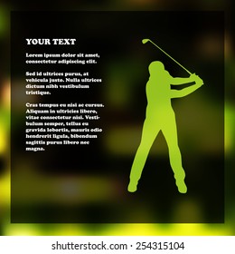 Golf flyer template with golfer silhouette