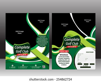 Golf Flyer Template With green Wave vector illustration