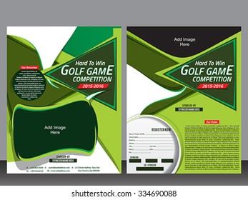 Golf flyer template and magazine design vector illustration 