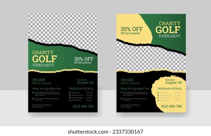 Golf Flyer Template Vector, Golf Championship or Tournament Flyer Poster Design
