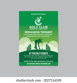 Golf Flyer Vector layout design template for extreem sport event, tournament or championship