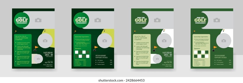 Golf Flyer Vector layout design template for sports events, tournaments or championship
