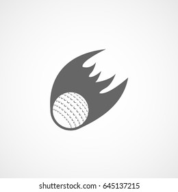 Golf Flying Ball Flat Icon On White Background