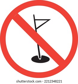 golf forbidden icon design on white background