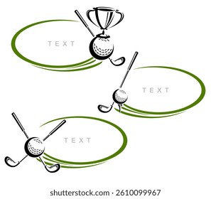 Golf frame set. Collection icons golf. Vector