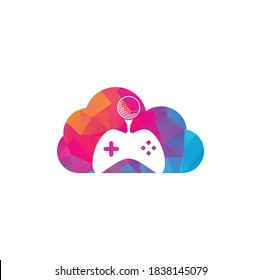 Golf game cloud shape concept logo design template. Golf Game Icon Logo Design Element