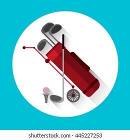 Golf Game Equipment Sport Icon Flat Vector Illustration