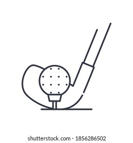 Golf game icon, linear isolated illustration, thin line vector, web design sign, outline concept symbol with editable stroke on white background.