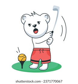 Golf game modern flat sticker 