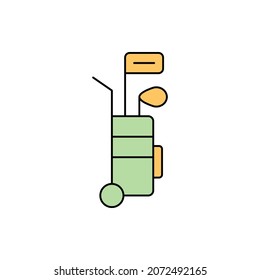 golf game putter bag icon vector