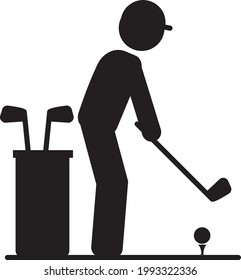 Golf game vector icon illustration black and white